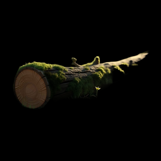 Tronc d'arbre couvert de mousse