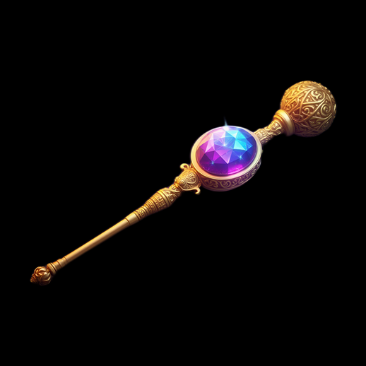 Sceptre royal avec gemme multicolore