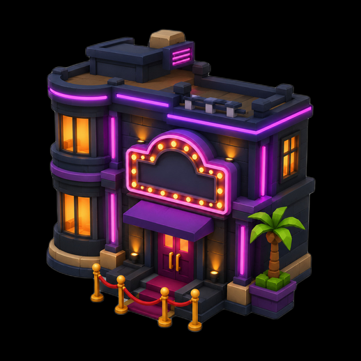 Cinema neon 3D gratuit style cartoon