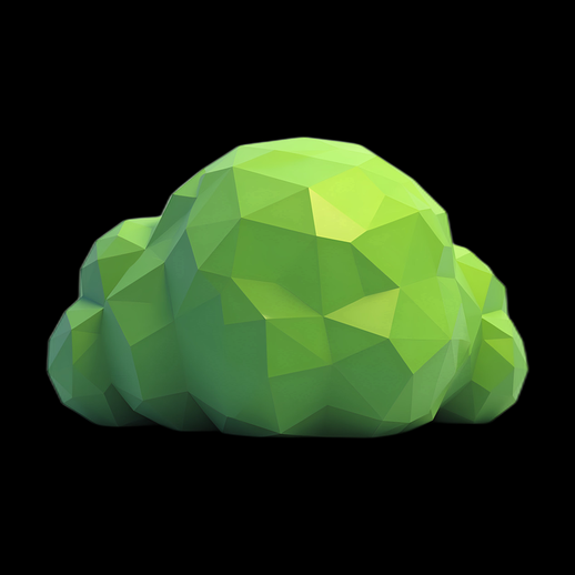 Brouillard Vert Polygonale Basse Résolution - modele 3D gratuit
