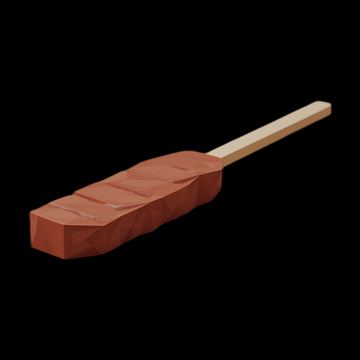 Brochette de viande low-poly 3D