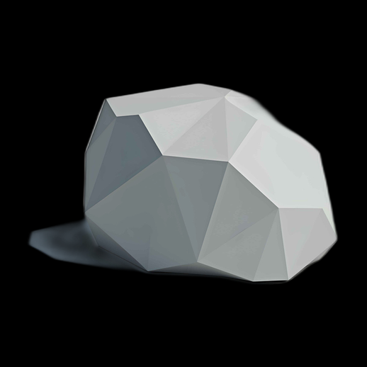 Roche polygonale blanche, asset 3D