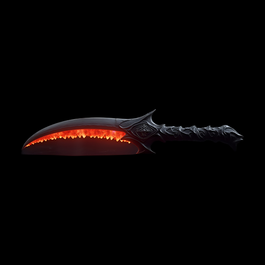 Dague noire avec lame incandescente