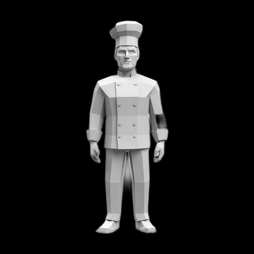 Chef cuisinier 3D gratuit low poly stylise