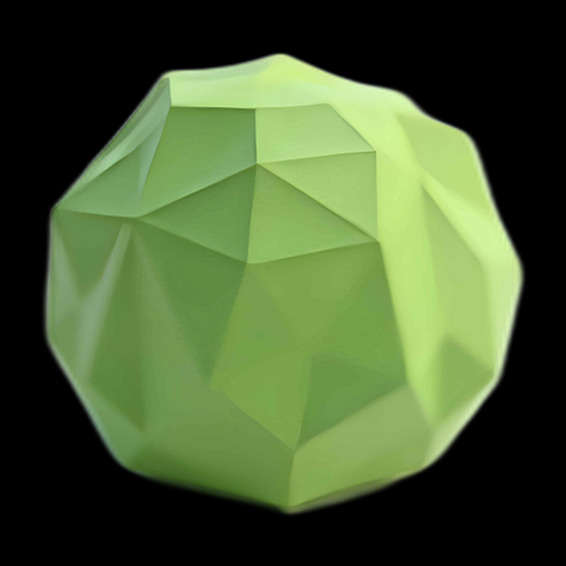 Sphère géométrique verte 3D