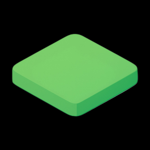 Plateforme carre arrondi 3D gratuit vert - modele 3D gratuit