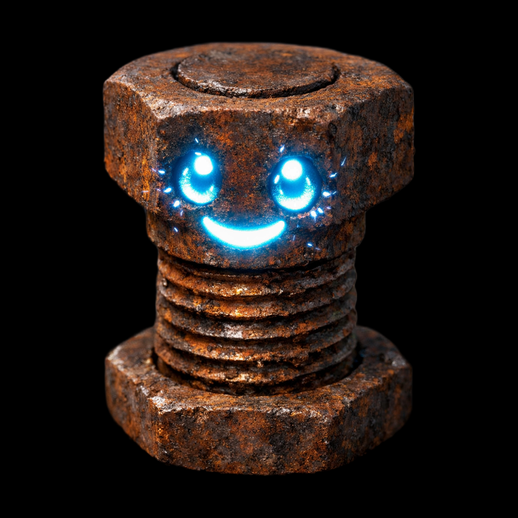 Boulon rouille personnage 3D gratuit lumineux