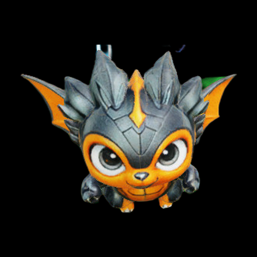 Creature fantastique chibi 3D gratuit orange et grise