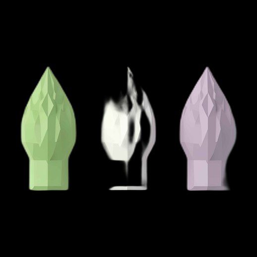 3D Low Poly Lotus Buds