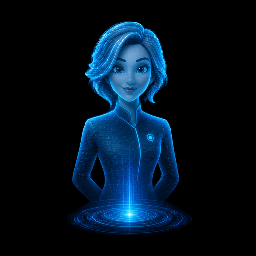 Avatar holographique futuriste 3D gratuit femme IA