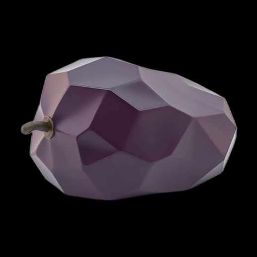 Prune polygonale 3D violette brillante