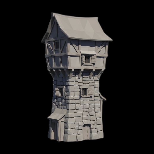 Tour medievale 3D gratuit style fantasy