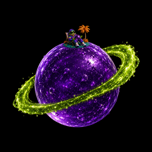 Planete stylisee 3D gratuit avec anneau liquide