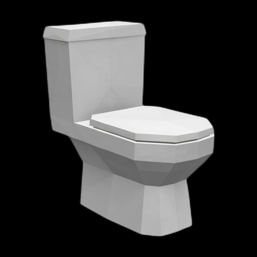 Toilette low poly 3D gratuit blanche