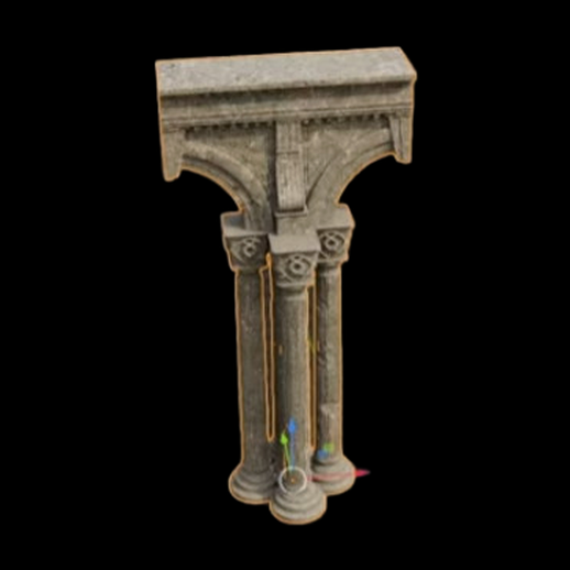 Colonne architecturale medievale 3D gratuit en pierre
