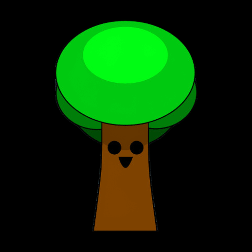 Arbre cartoon 3D gratuit style kawaii