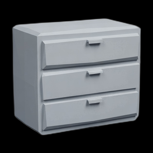 Commode 3 tiroirs 3D gratuit minimaliste