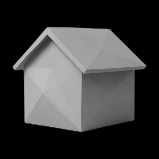 Maison low poly 3D gratuit minimaliste