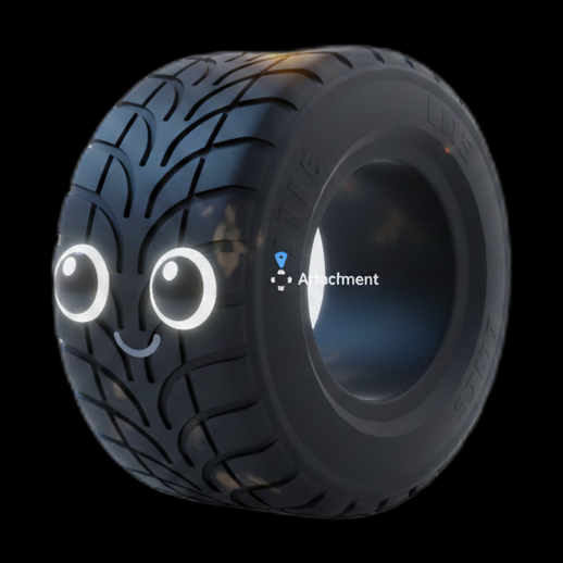 Pneu cartoon 3D gratuit avec visage mignon