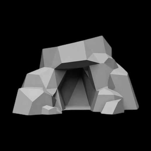 Grotte rocheuse low poly 3D gratuit