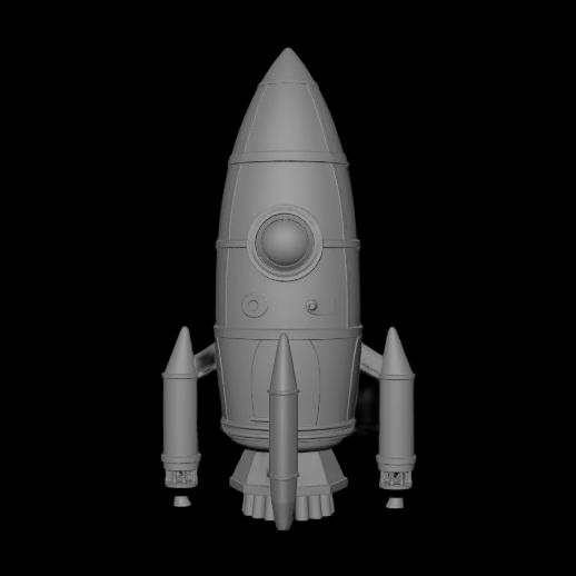 Fusée rétro 3D gratuit avec boosters