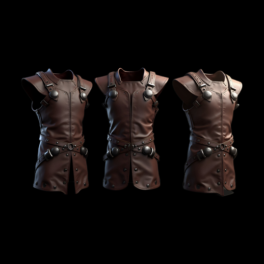 Armure en cuir marron 3D