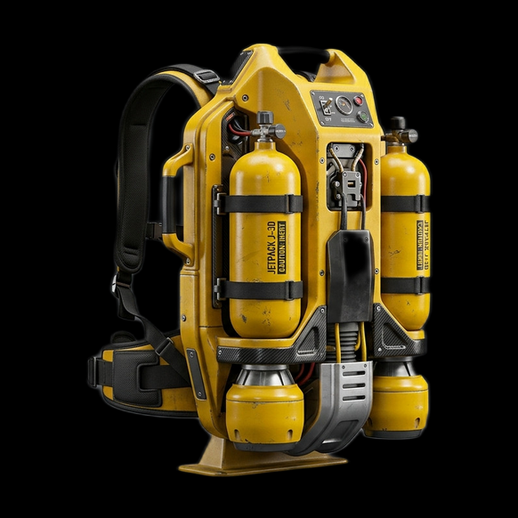 Jetpack futuriste 3D gratuit avec reservoirs jaunes