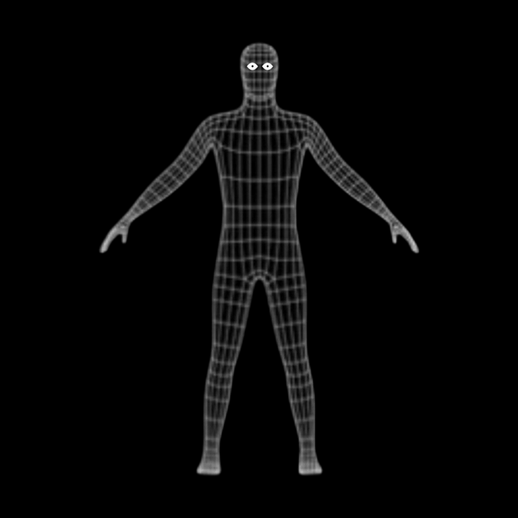 Modele 3D gratuit personnage humain wireframe