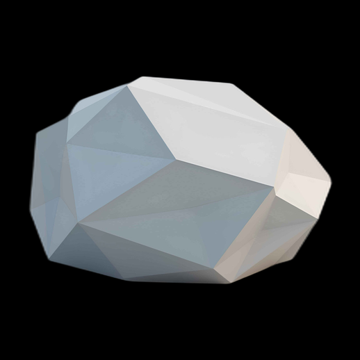 Roche 3D polygonale basse gris clair