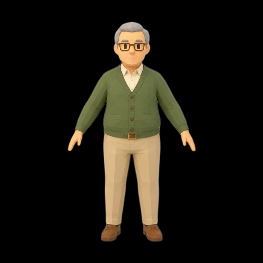 Personnage homme age 3D gratuit style cartoon