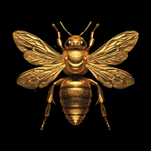 Abeille dorée 3D gratuit insecte stylisé