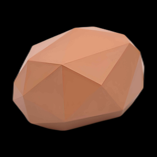 Roche 3D polygonale couleur pêche