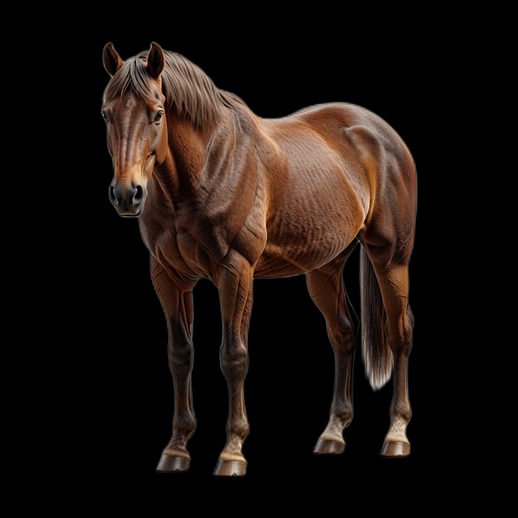 Cheval realiste 3D gratuit marron detaille