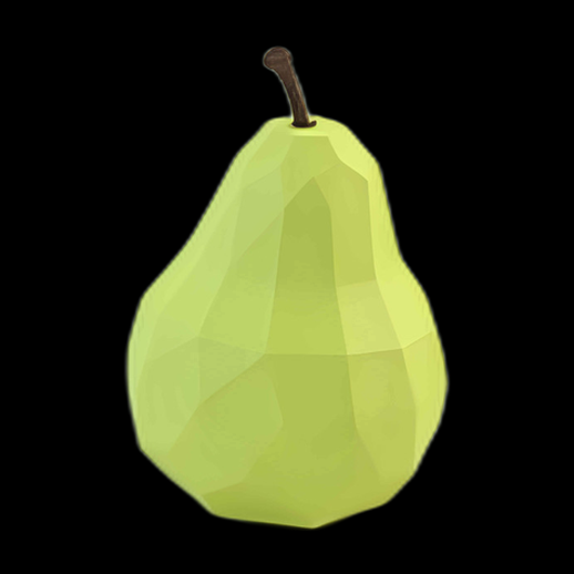 Poire verte Low Poly 3D