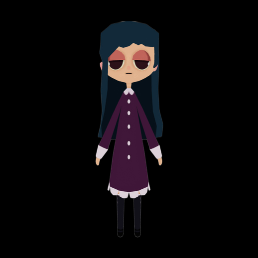 Personnage fille stylisee 3D gratuit cartoon - modele 3D gratuit