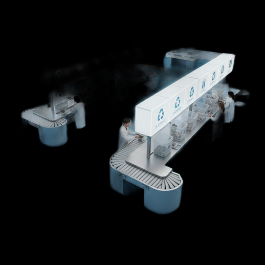 Ligne de tri recyclage 3D gratuit industrielle