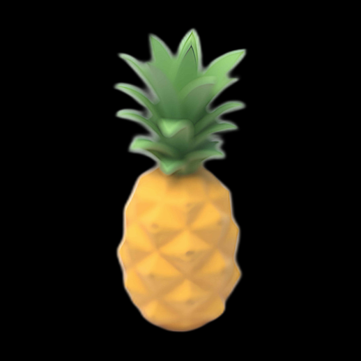Ananas 3D réaliste et stylisé