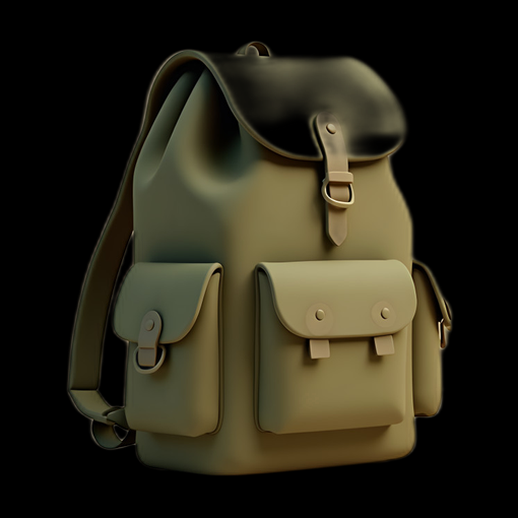 Sac à dos 3D vintage kaki