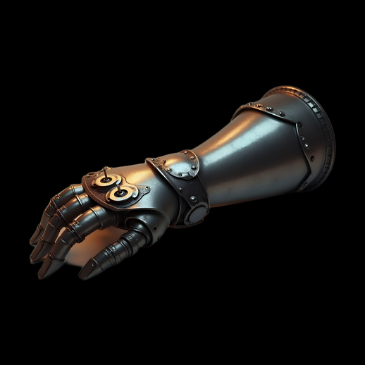 Gantelet steampunk métallique élaboré