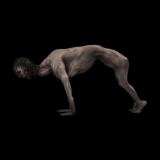 Créature horrifique rampante 3D gratuit style zombie - modele 3D gratuit