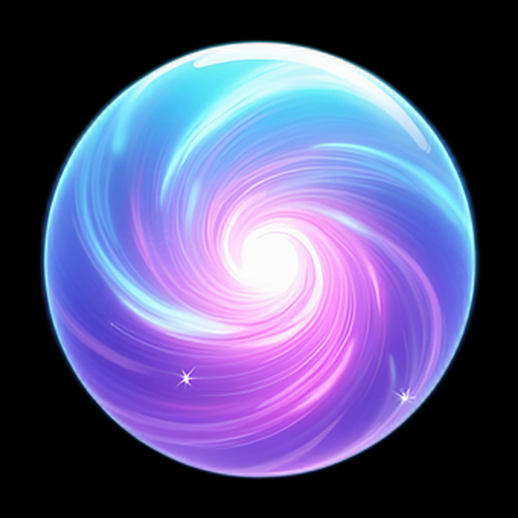 Orbe magique lumineuse bleue et violette