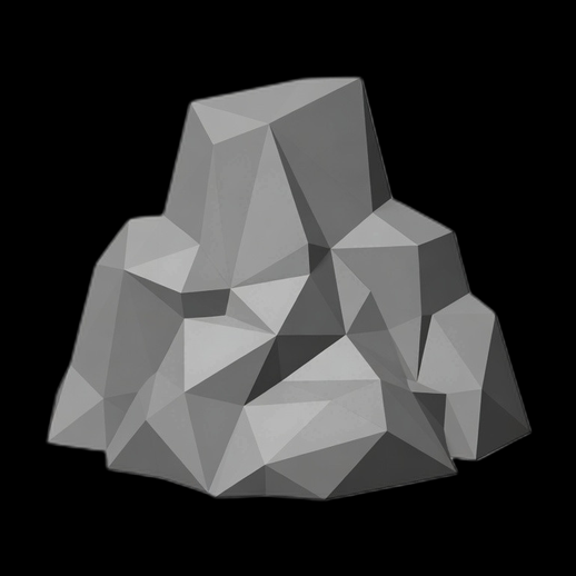 Rocher low poly 3D gratuit stylise