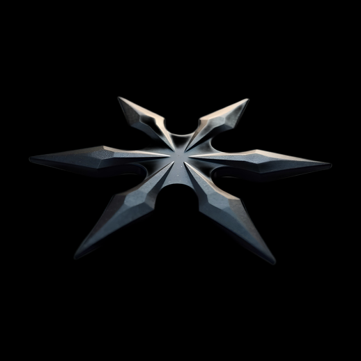 Shuriken 3D moderne en métal