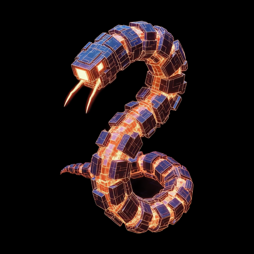Serpent robotique 3D gratuit futuriste lumineux