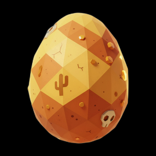 Oeuf désertique 3D low-poly stylisé - modele 3D gratuit