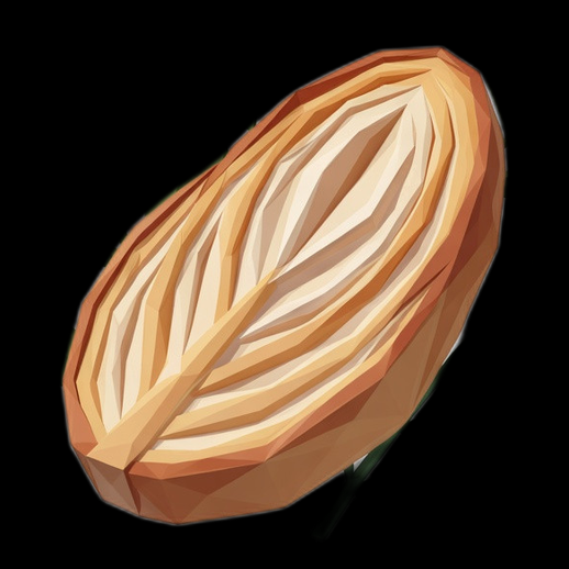 Amande 3D gratuit modele low poly realiste