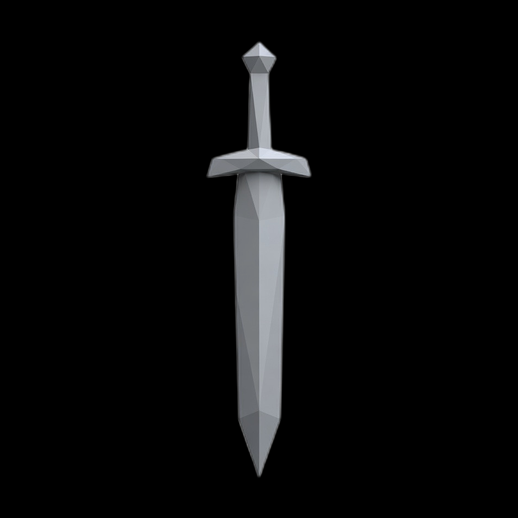 Epee low poly 3D gratuit stylisee