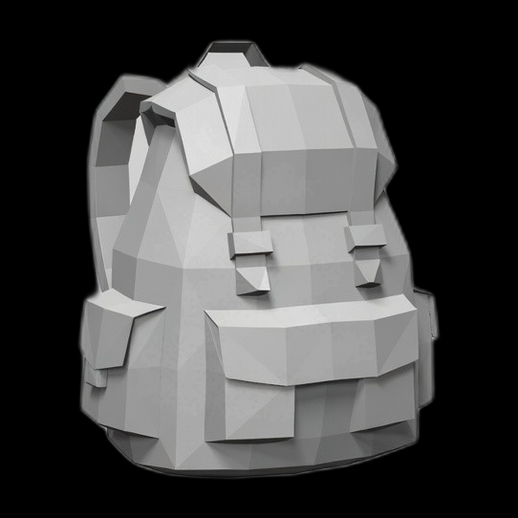 Sac a dos low poly 3D gratuit stylise