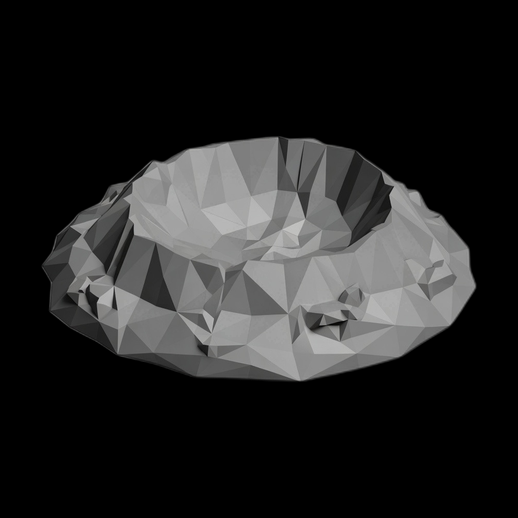 Cratere rocheux low poly 3D gratuit