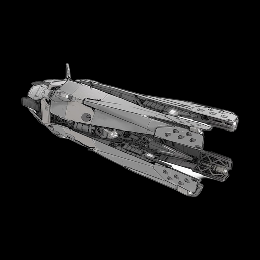 Vaisseau spatial futuriste 3D gratuit detaille